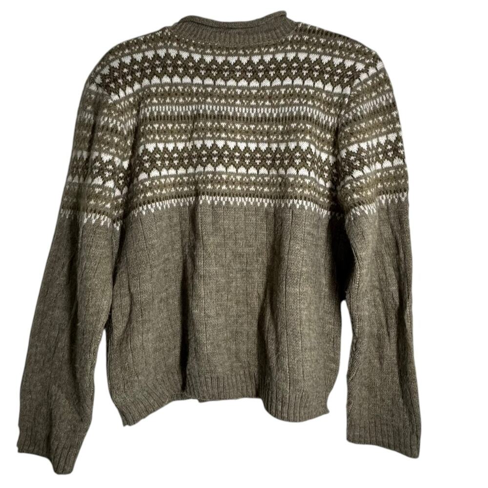 Vintage 90's Harley of Scotland M Cottage Core sweater Fair Isle Wool Old money - Picture 2 of 3